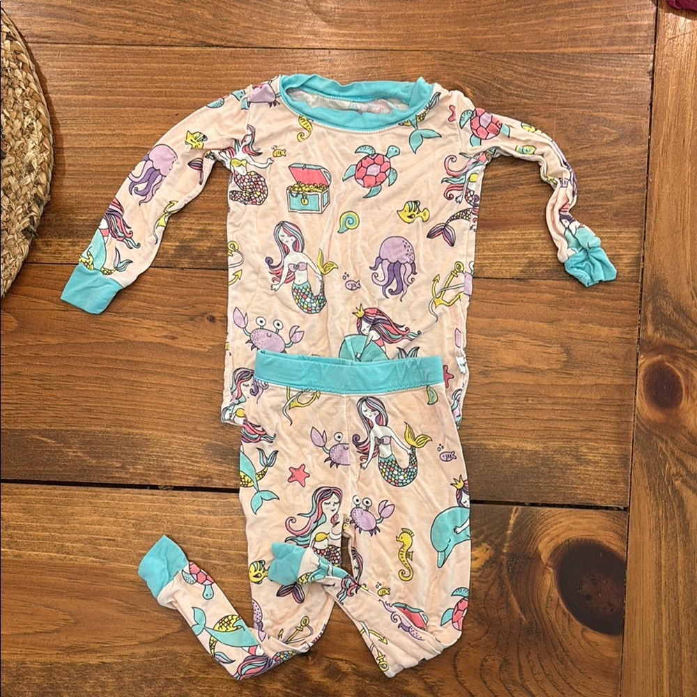 Little Sleepies Mermaid Pajama Set - Pink and Blue